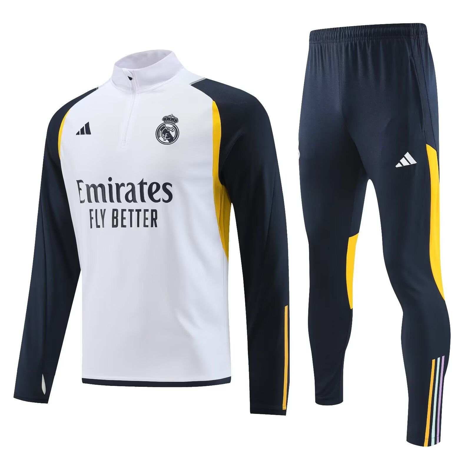 AAA Quality Real Madrid 23/24 Tracksuit - White/Black